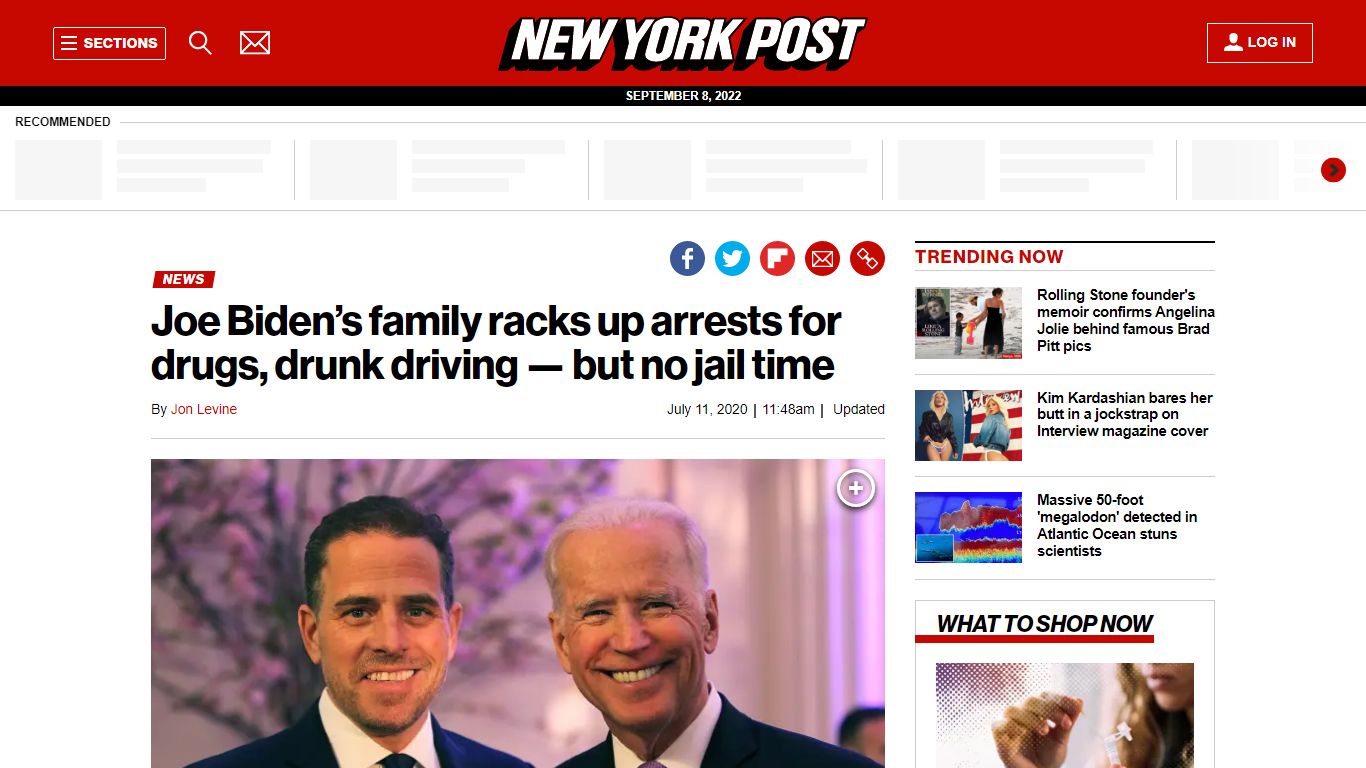 Joe Biden's family has a long rap sheet - New York Post