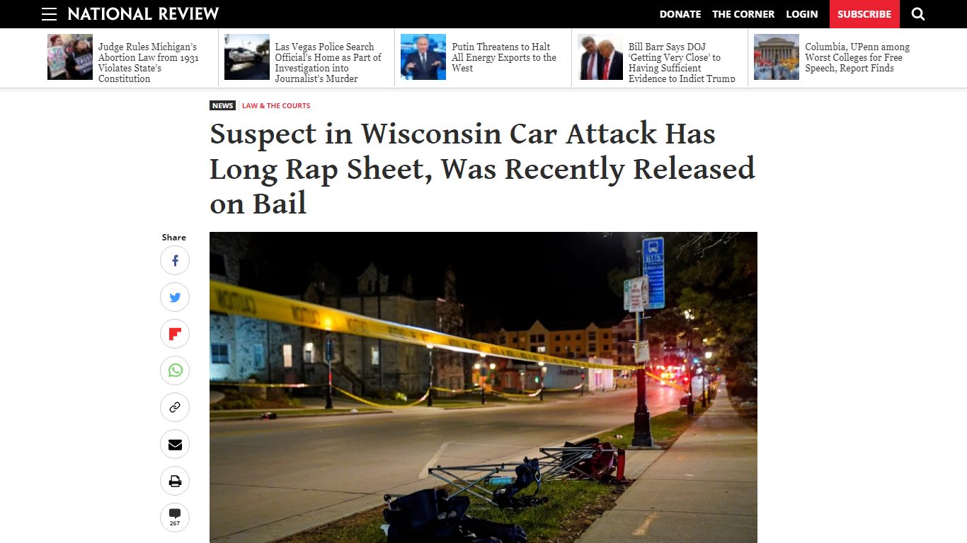 Suspect in Wisconsin Car Attack Has Long Rap Sheet, Was Recently ...